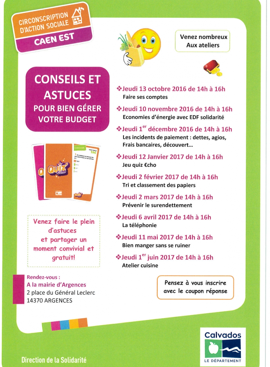 Atelier du Conseil départemental Bien gérer son budget