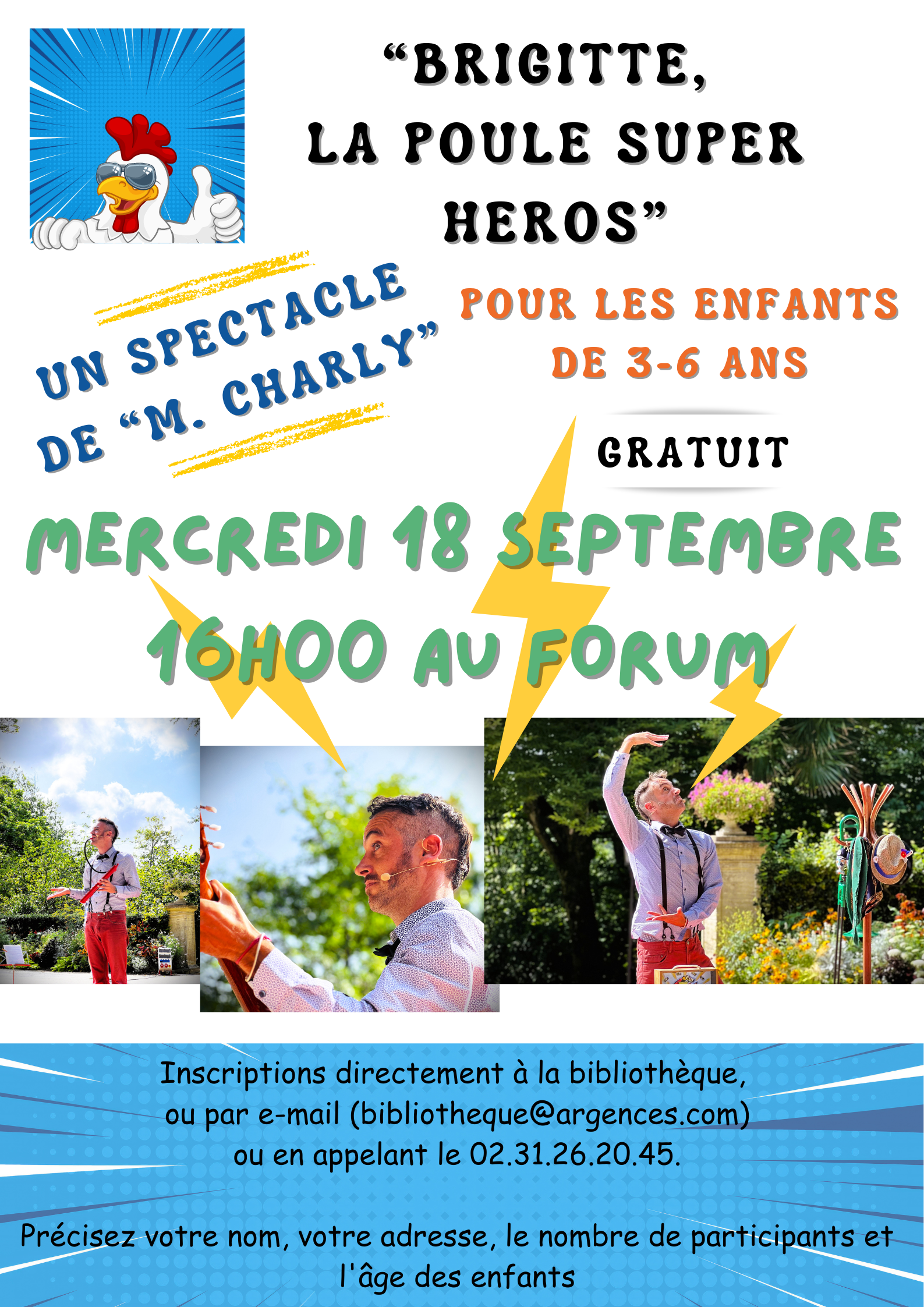 Spectacle de M. CHARLY pour les 3-6 ans